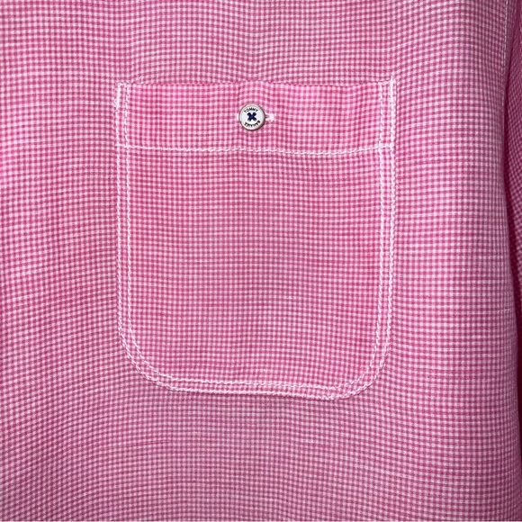 Tommy Bahama Shirt Mens XXL Pink Gingham Linen Blend Lightweight Casual - MINT - Picture 2 of 12